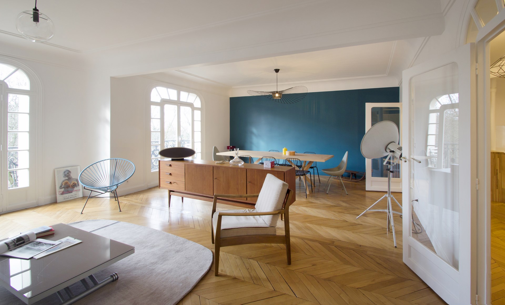 Salle a manger bleu canard: ,un appartement haussmanien aux ...