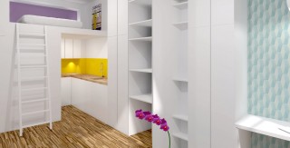 2 pieces les lilas salon ouvert amenagement salle de bain