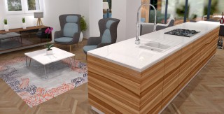 creation cuisine corian bar ilot central agence avous