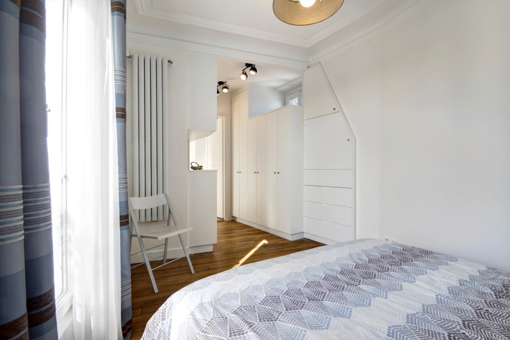 appartement familiale chambre parentale dressing bleu gris sur mesure agence avous