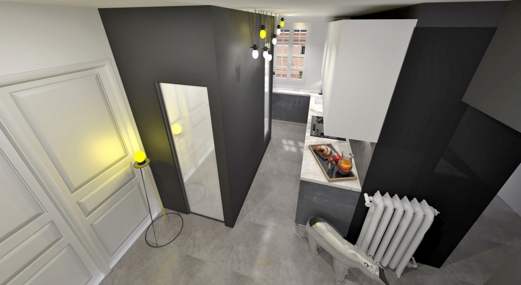 optimisation cuisine salle de bain noir blanc monochrome agence avous