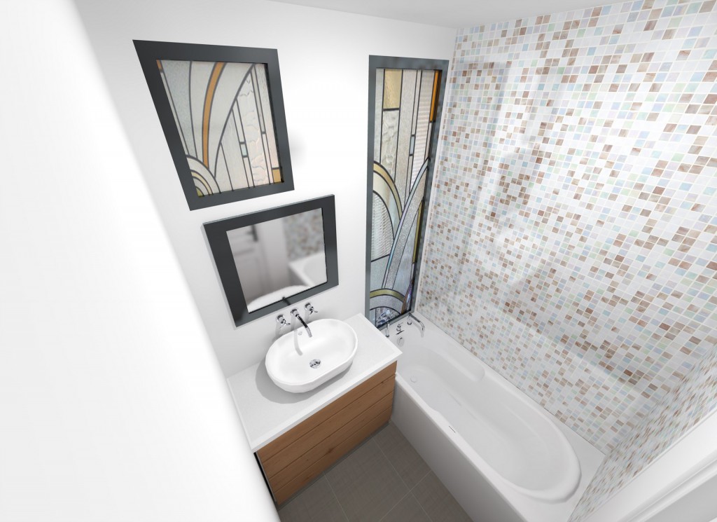 appartement style art deco mosaique verriere salle de bain agence avous