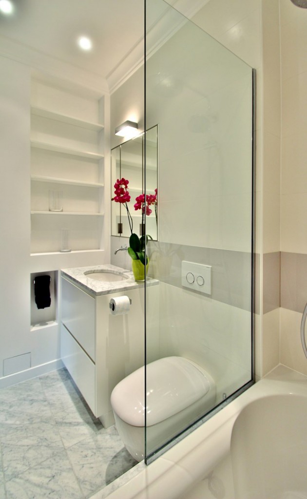 haussmannien marbre classique paroi de douche mobilier sur mesure agence avous