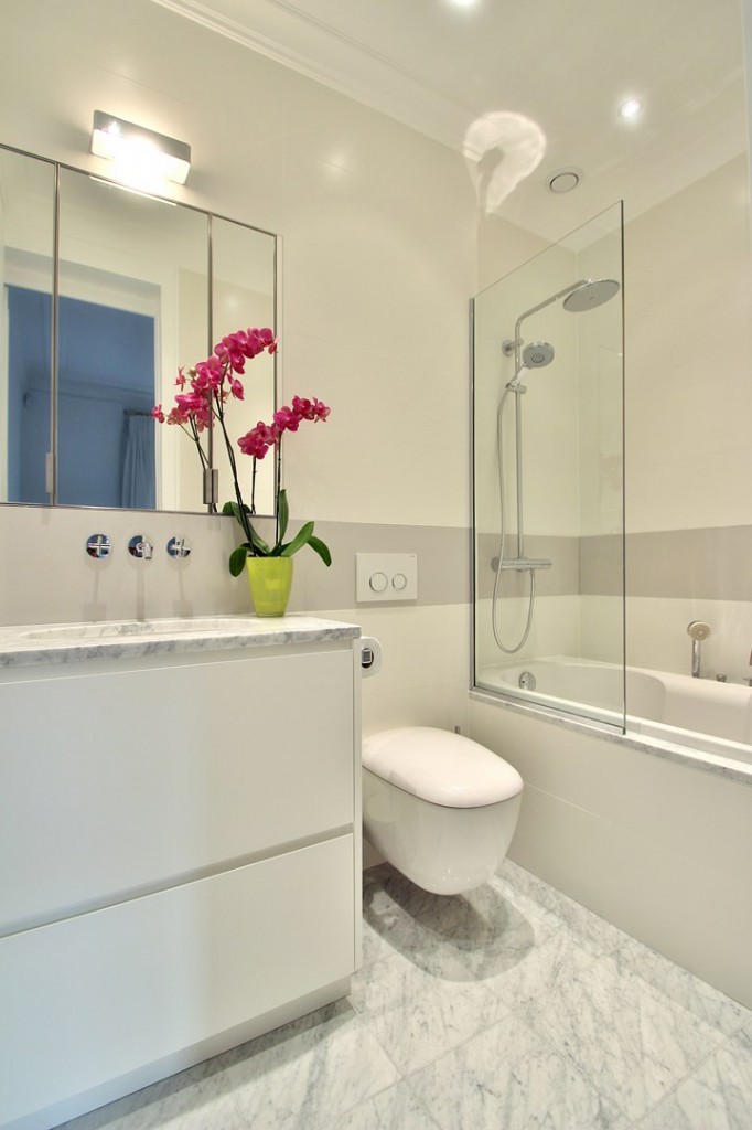haussmannien marbre classique salle de douche wc suspendu luxe agence avous