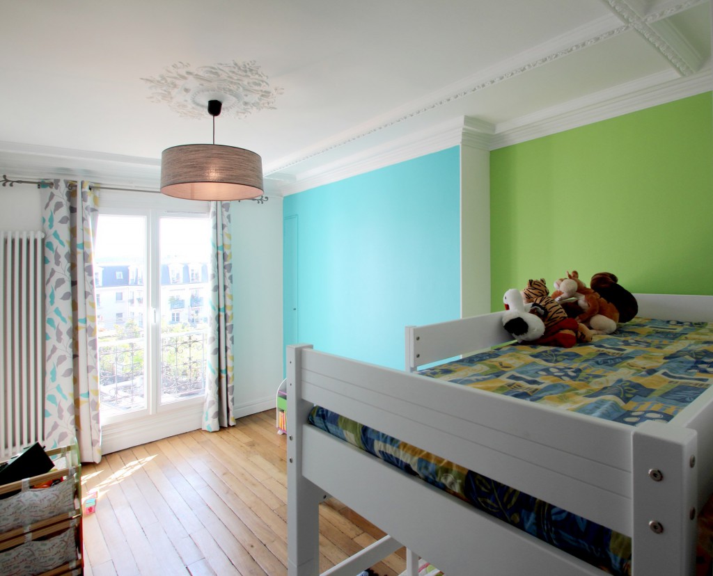 renovation appartement familiale chambre enfant vert bleu agence avous