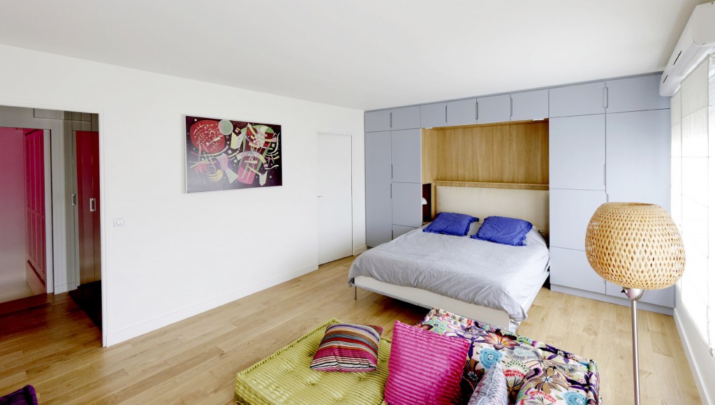 amenagement chambre prestige meuble sur mesure laque mat bois precieux radiateur tableau agence avous