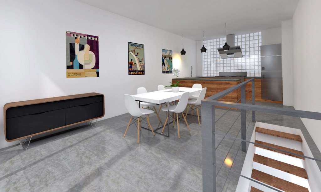 cuisine contemporaine ouverte beton cire triplex agence avous