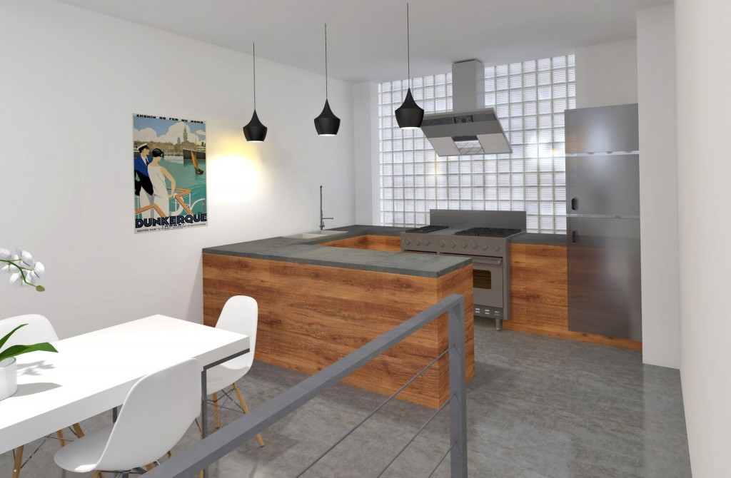 cuisine design ouverte agence avous