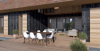 Une maisonstructure boisau bord de l’Eure